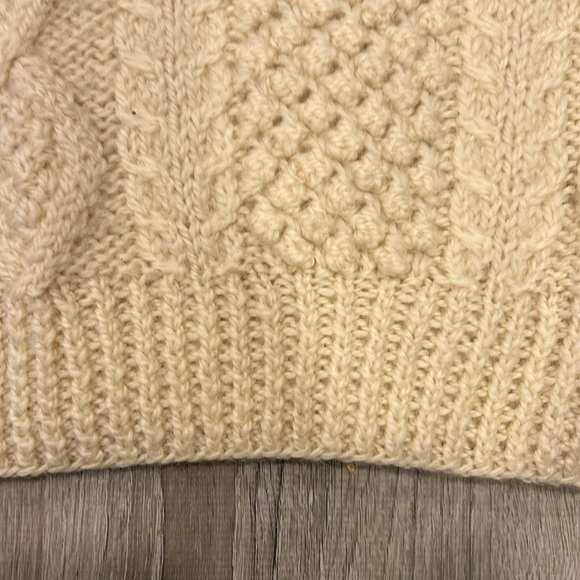 Hand made vintage Greek wool fisherman cable sweater - Picture 8 of 9